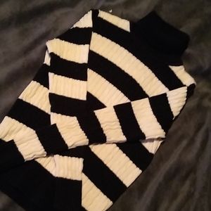 Black and white striped turtleneck